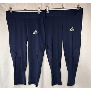 Lot of 2 Adidas Alphaskin Training Capri Athletic Size M Climacool Leggings Blue